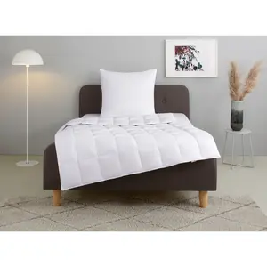 Мой домашний комплект: пуховое одеяло + подушка Irah Bettdecke 135x200 см, 155x220 см набор с подушкой 80x80 см, лето, зима, Сделано в Германии My Home, белый