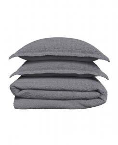 Двусторонний комплект постельного белья из 100% хлопка с сотовой вафельной текстурой/перкалем Linery & Co, Denim blue, King/California King