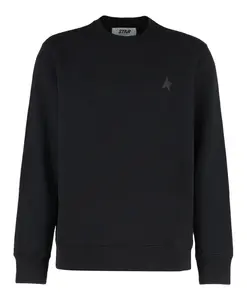 Хлопковая толстовка с круглым вырезом Golden Goose, черный