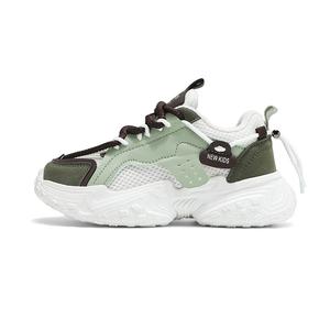 Кроссовки для бега для детей с защитой от ударов, износостойкие, дышащие, с отскоком NEZHACHAOHAI, коричневый/зеленый