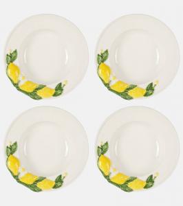 Набор из 4 керамических суповых тарелок lemon Les-Ottomans, Multicolor