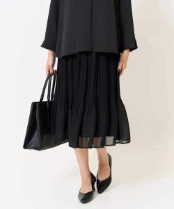 Плиссированная юбка из шифона, пригодная для стирки Avv, цвет Black