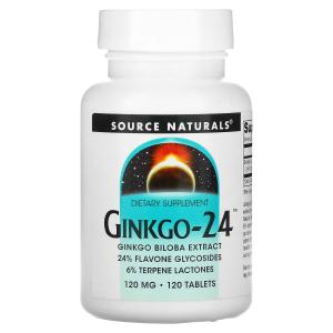 Source Naturals Ginkgo-24 гинкго билоба,120 мг, 120 таблеток