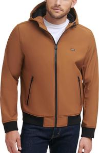 Мужская водонепроницаемая куртка-бомбер Levi's из софтшелла с капюшоном, Worker Brown