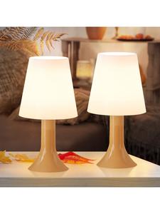 Комплект из 2 настольных ламп E14 коричневого цвета, современный пластиковый корпус