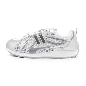 DEERWAY Женские повседневные туфли с низким верхом, увеличивающие рост, устойчивые к истиранию и скольжению, белые, серебристые