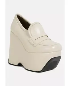 Женские лоферы GILLIAM на высокой платформе с клиньями Rag & Co, коричневый/бежевый