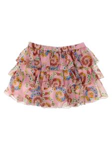 Юбка 'Geo Poly Barocco Flower' Versace Kids, мультиколор