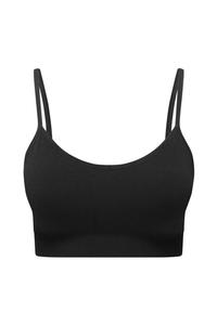 Бесшовный спортивный бюстгальтер с 3D-принтом из переработанных материалов TriDri, черный