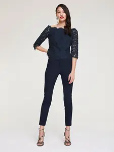 Кружевная блузка Heine, синий