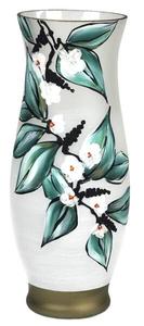 Стеклянная ваза с ручной росписью 7ART, 12x12x12 см, зеленый