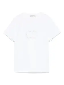 Футболка Oval T со стразами TWINSET Kids, белый