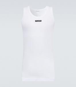 Топ из смесового хлопка с логотипом Dolce&Gabbana, белый