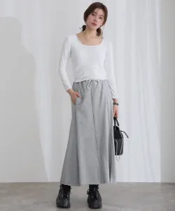 Мини-юбка-клеш из флиса с необработанным краем Pourvous, цвет Heather Gray