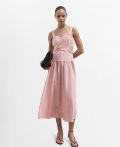 Женское полосатое платье-халат MANGO, Pink