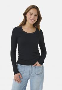 Топ Kaffe KAOMI U-NECK, Black Deep/Mottled Black