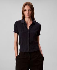 Женская поло-рубашка с жаккардовым логотипом Monogram Calvin Klein Jeans, Dark Sapphire