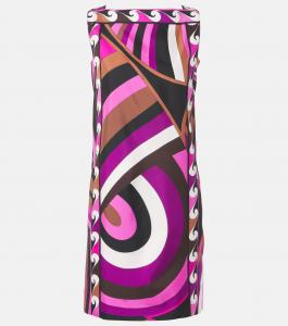 Мини-платье из иридевого шелкового твила Pucci, Fuxia Marrone