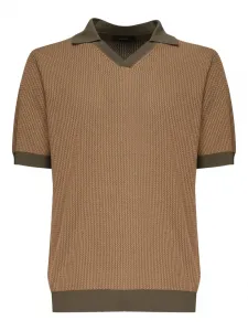 Фактурная футболка поло Zanone, нейтральный