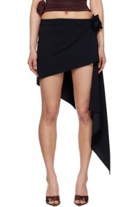 Черная асимметричная драпированная мини-юбка для плавания Magda Butrym