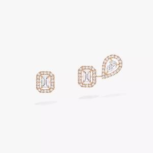 Серьги Messika My Twin 1+2 0.10ct X3, розовое золото/бриллианты