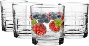 Набор из 4 стаканов GLASMARK объемом 280 мл (макс. 320 мл), 4 предмета, прозрачные стаканы для питья сока и коктейлей, стаканы для сока, стаканы для питья Glasmark KROSNO 1992