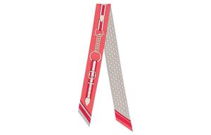 HERMES Шёлковый шарф Mulberry, Steel Gray/Garnet Red/Beige