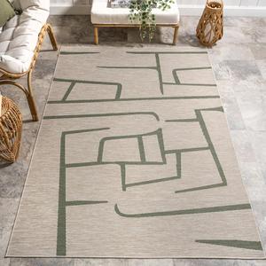 nuLOOM ковер 161 x 229 см для улицы улучшенной производительности, устойчивый к пятнам, прочный, современный, для патио, балкона, гостиной, столовой, Atara Green