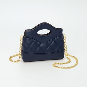 Миниатюрная стеганая сумка через плечо из гладкой искусственной кожи FASHNZFAB, темно-синий