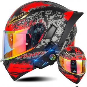 Шлем мотоциклетный ACLFFSHOP, черный / красный