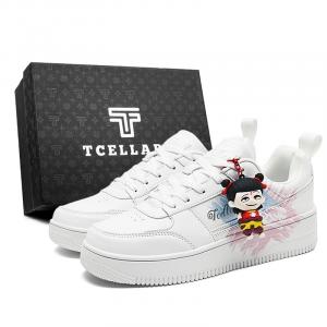 TCELLARS Скользоустойчивые, износостойкие, легкие, увеличивающие рост низкие скейтборд-кроссовки унисекс белый (Dreamy Coast) с кулоном NZ, цвет White (Dreamy Coast)+NZ Pendant