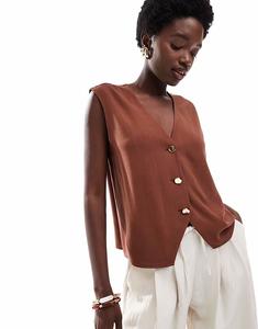 Топ свободного кроя ASOS DESIGN коричневого цвета