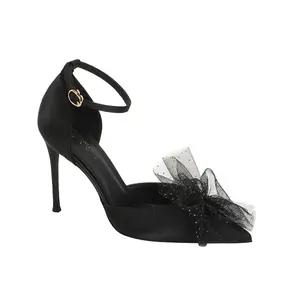 Туфли на высоком каблуке женские черный Hkcp