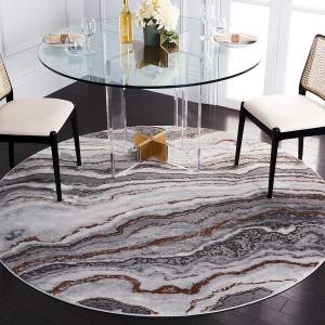 Ковер SAFAVIEH, 201 x 201 см, Craft Collection Grey/Orange CFT858F Modern Abstract Non-Shedding