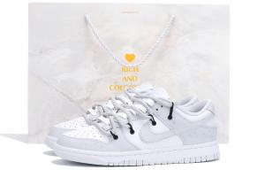 Антискользящие износостойкие низкие кеды для скейтбординга унисекс серо-белые Nike