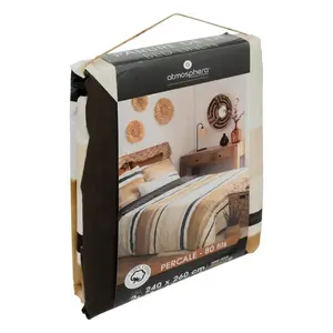 Постельное белье с принтом "Хана" перкаль - охра желтая - 260x240 см - Atmosphera créateur d'intérieur ATMOSPHERA CREATEUR D’INTERIEUR