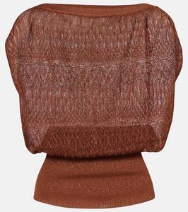 Пробуждающая топ с ламе и кружевом Zimmermann, Metallic Mocha