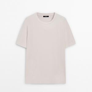 Футболка Massimo Dutti 100% Mercerised Cotton, кремовый