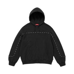 Толстовка Supreme Piping Zip Up Hooded Sweatshirt, Black