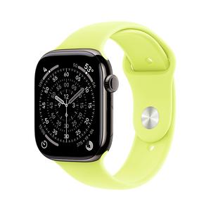 Умные часы Apple Watch Series 11 (GPS+Cellular), 46 мм, Slate Titanium Case/Neon Yellow Sport Band - S/M