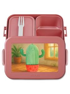 Mr. & Mrs. Panda Ланчбокс с изображением кактуса, без надписи, пастельно-красного цвета