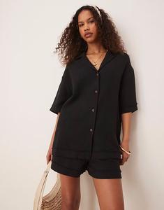 Рубашка из марли черного цвета Asos Design