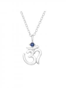 Alexander York Колье с подвеской в виде символа Ом из йоги, комплект из двух частей, серебро