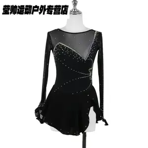 HEAD Индивидуальное платье для фигурного катания для девочек, юбка для соревнований и экзаменов, черное, размер S