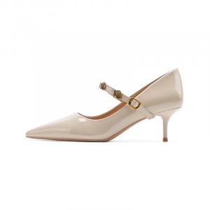 Тонкие туфли на шпильке 5 см женские Zubumei, Nude