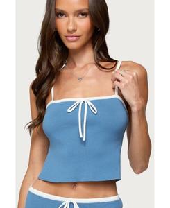 Женская трикотажная майка Pheobe с контрастными деталями Edikted, Blue