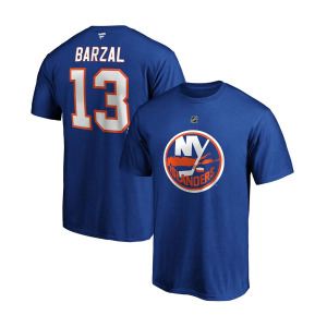 Мужская футболка mathew barzal royal new york islanders team с аутентичным названием и номером стека Fanatics