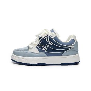 Теплые, нескользящие и износостойкие, увеличивающие рост низкие кроссовки для скейтбординга унисекс LAZY BONS, White Light Blue