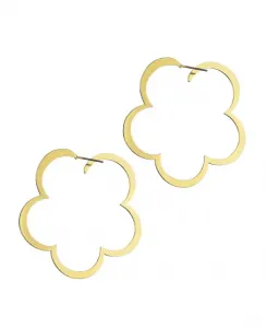 Золотые серьги-кольца в форме клевера Adornia, gold