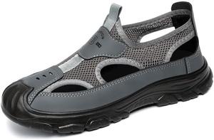 Мужские дышащие кроссовки из сетки, легкие, удобные спортивные туфли для ходьбы, верх быстро сохнет, повседневная спортивная обувь для улицы Qacksv, серый